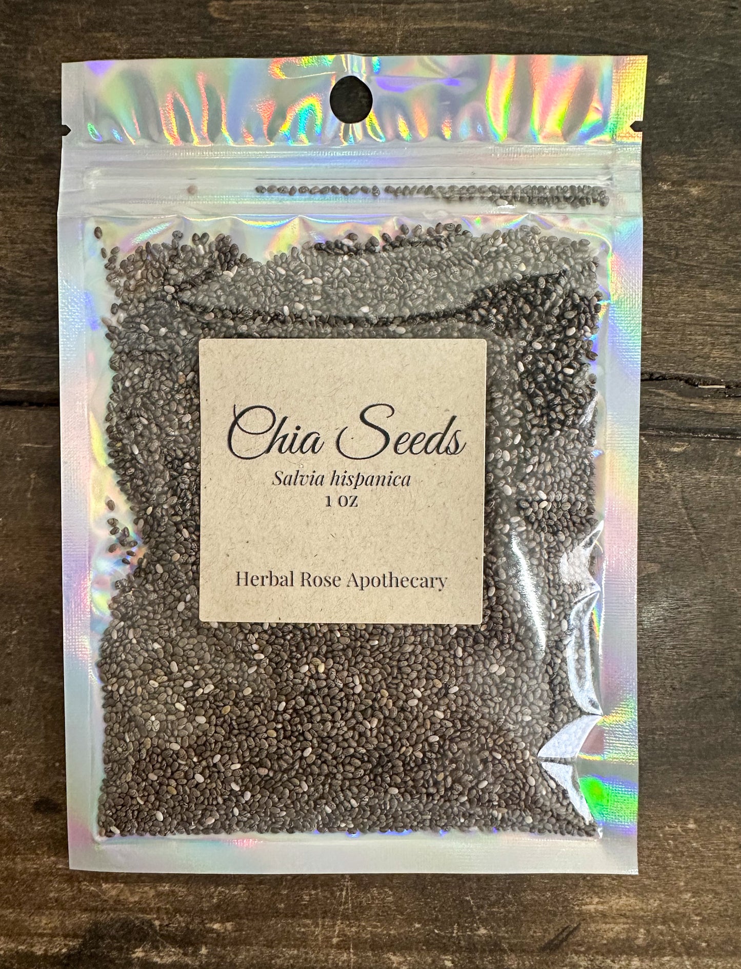 Whole chia seeds botanical ingredient for culinary and recipe use