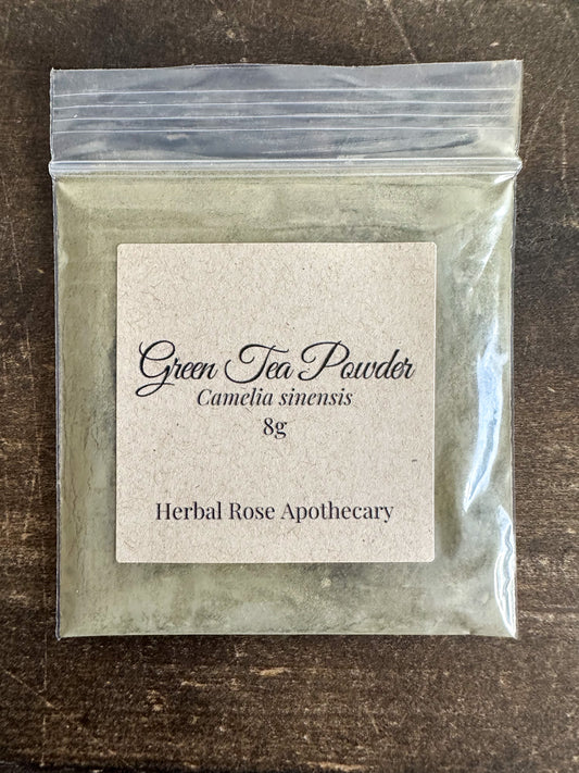 Green tea powder finely ground botanical ingredient for culinary and skincare use