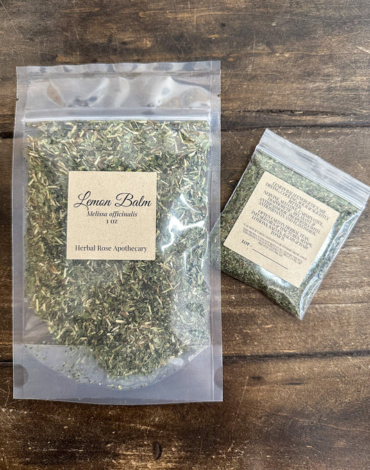 Dried lemon balm leaf loose botanical herb for tea and culinary use