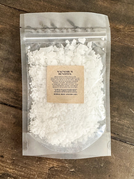 Magnesium flakes mineral crystals for bath and ritual soaking