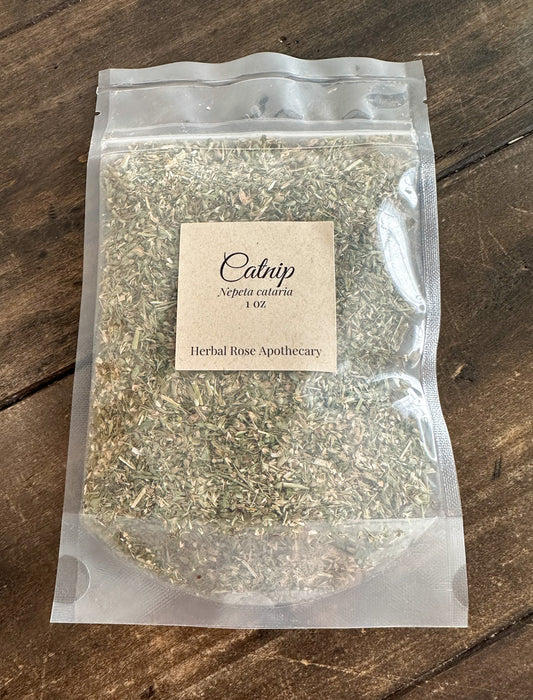 package of catnip 1oz on wooden background