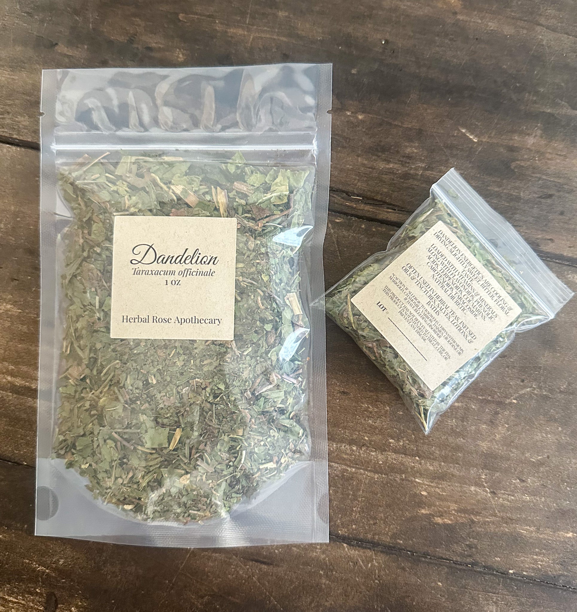 Dried dandelion leaf loose botanical herb for tea and apothecary use