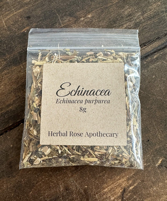 Dried echinacea herb botanical ingredient for apothecary and educational use