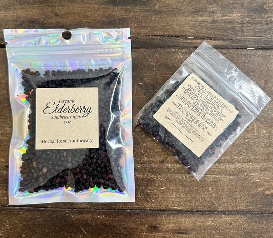 Dried elderberries whole botanical ingredient for tea and apothecary use