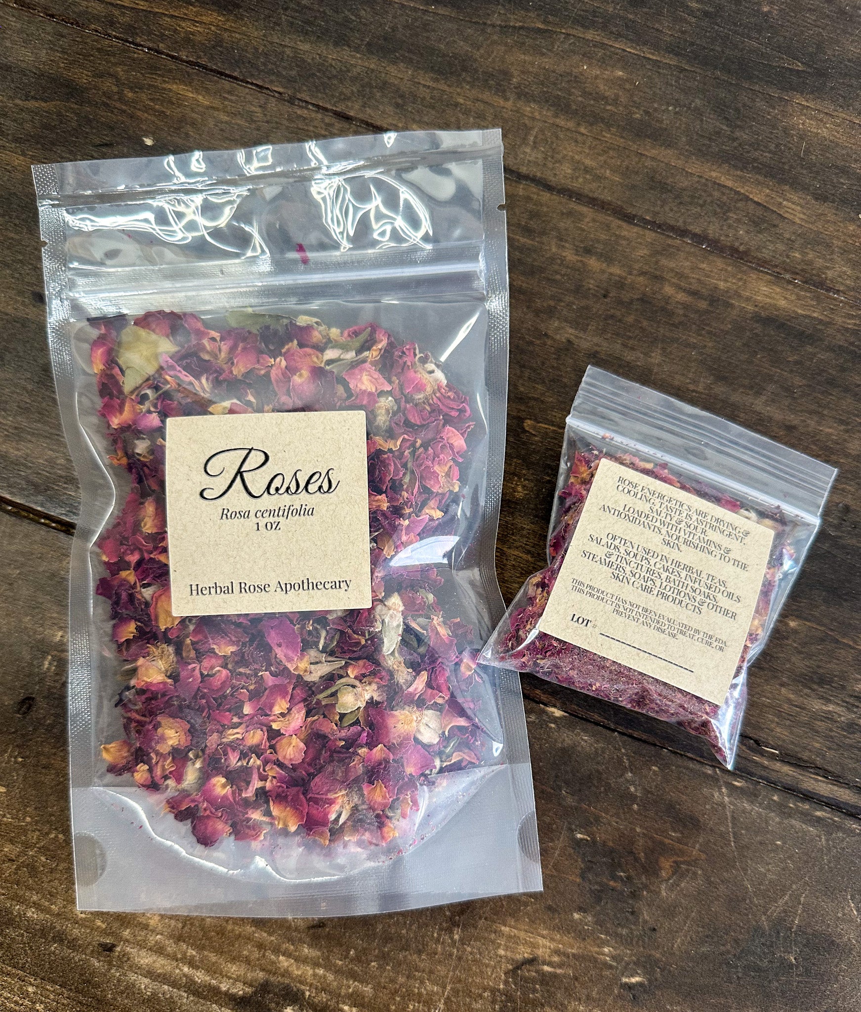 Dried rose petals fragrant botanical flower for tea, culinary, and craft use