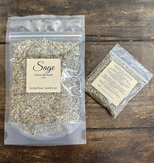 Dried sage leaf loose botanical herb for culinary and craft use