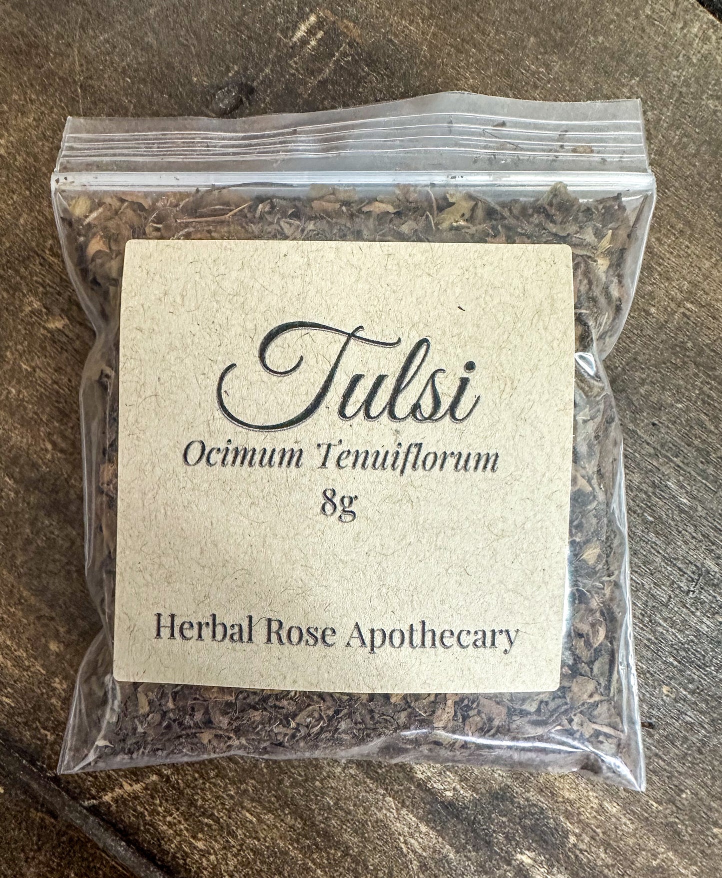 Dried tulsi leaf holy basil botanical herb for tea and culinary use