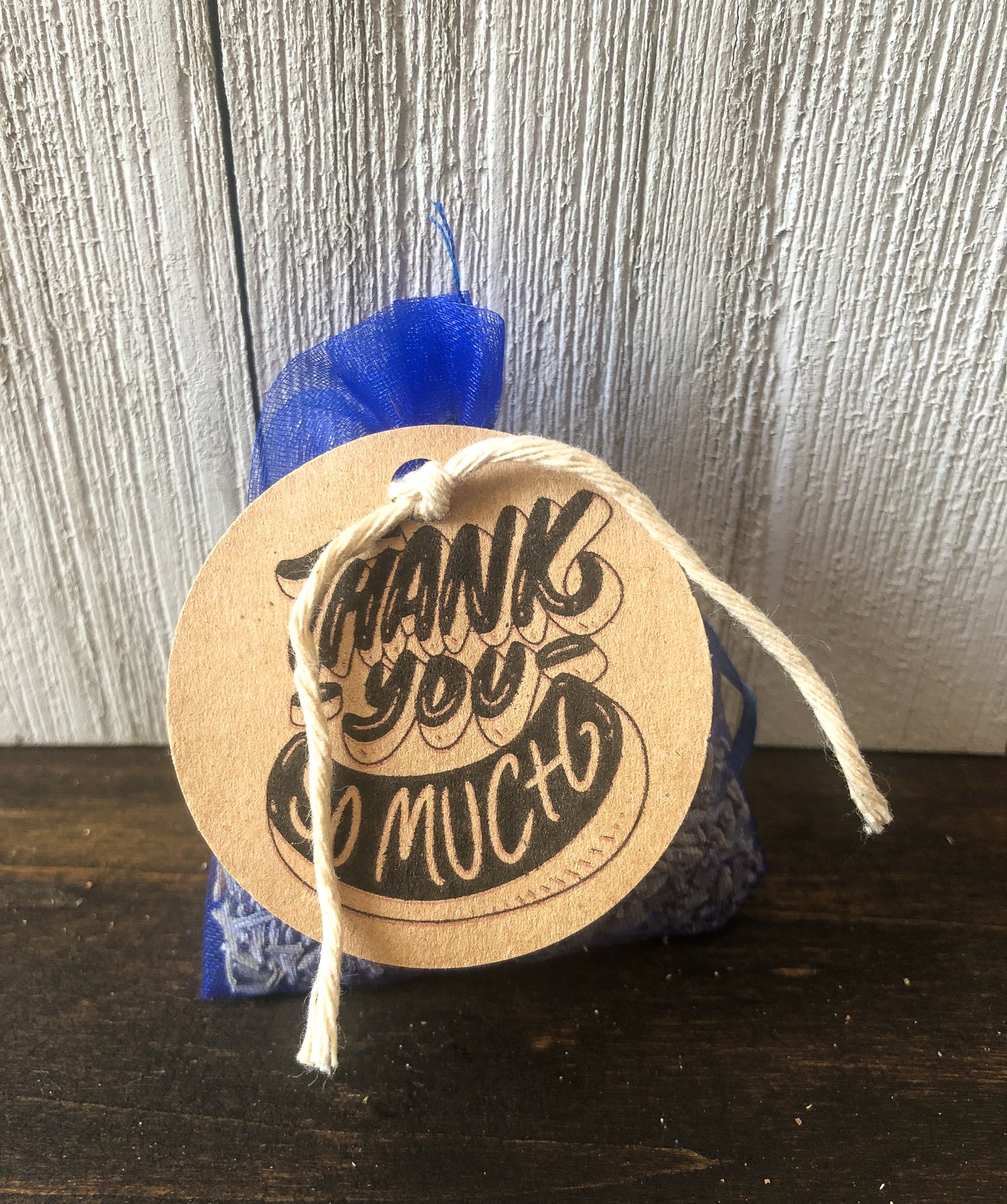 potpourri sachet for party favors/appreciation gifts on wooden background